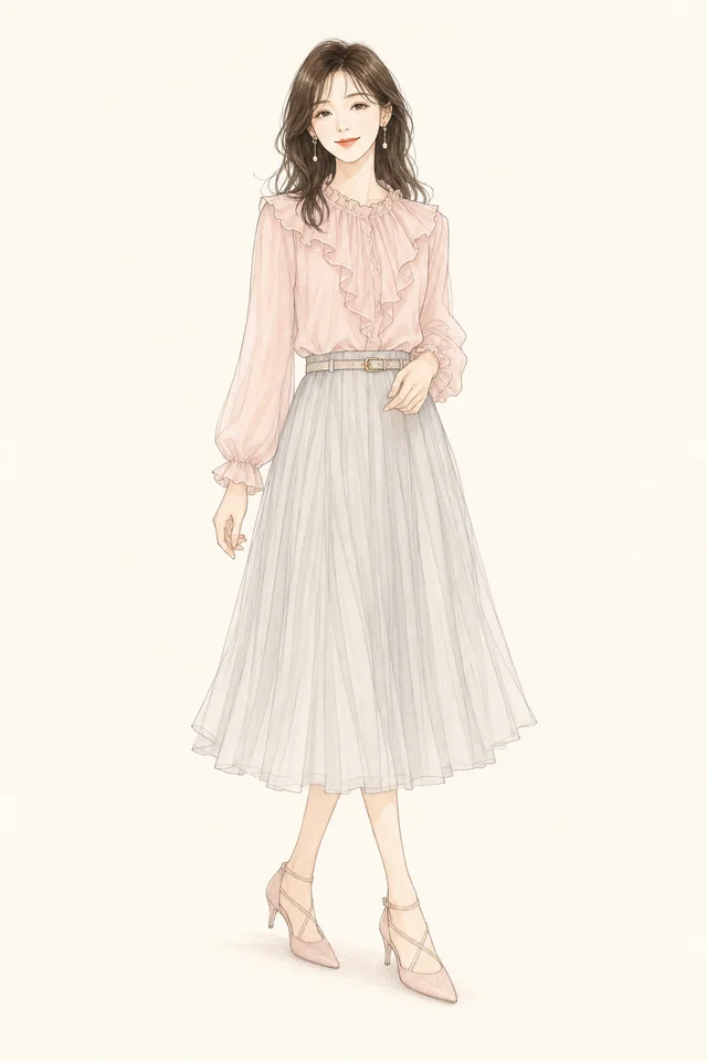 骨格ウェーブの女性のイメージイラスト